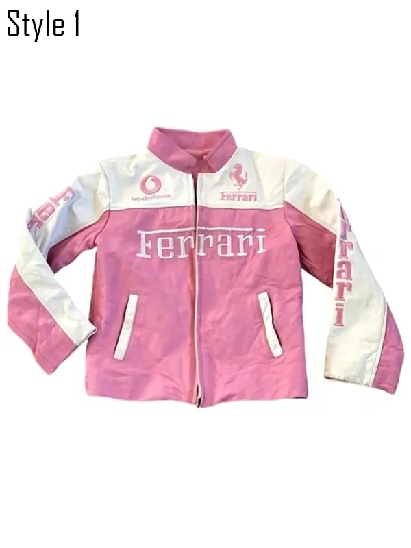 Ferrari Pink Leather Jacket