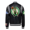 Jeff Hamilton Boston Celtics Vegan Black Varsity Leather Jacket