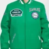 Philadelphia Eagles Crest Emblem Kelly Wool Varsity Jacket