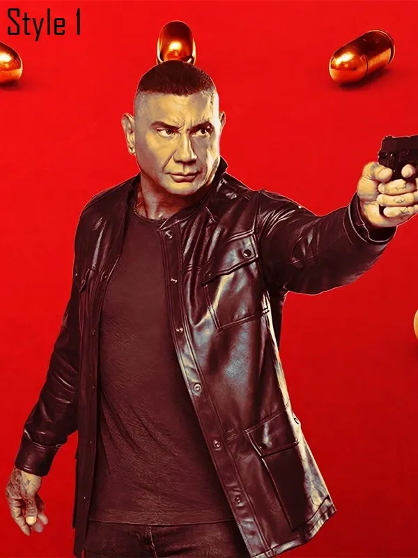 The Killer’s Game Dave Bautista Black Leather Jacket