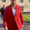 Travis Kelce Ring Ceremony Red Suit