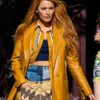 Blake Lively It Ends With Us Mustard Leather Coat