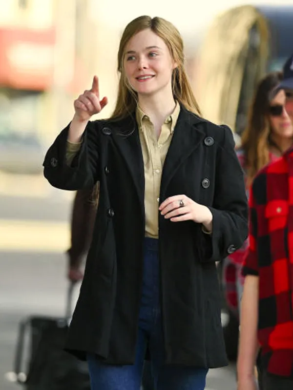 Elle Fanning A Complete Unknown Black Blazer Coat