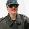 Lady Gaga Paris Olympics 2024 Black Leather Jacket