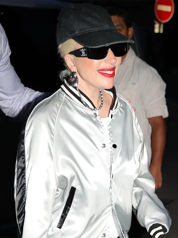 Lady Gaga Silver Bomber Jacket