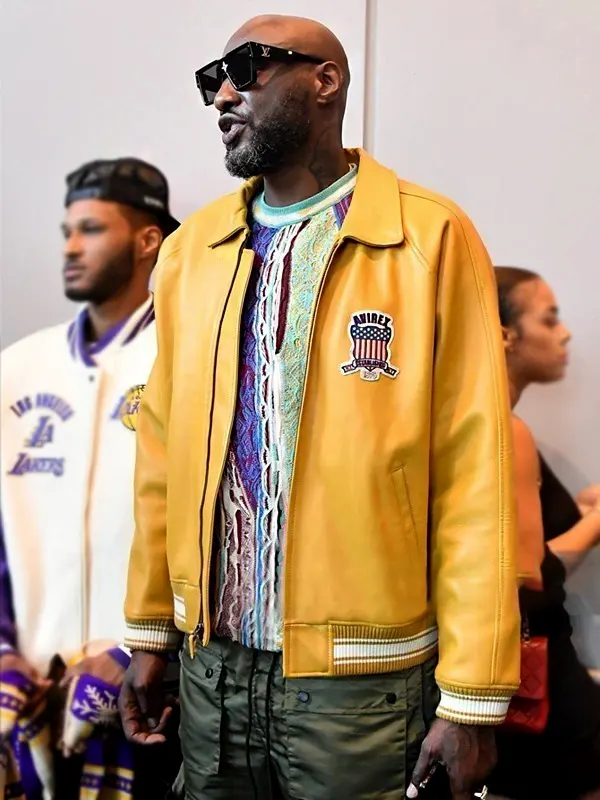 Lamar Odom Avirex Icon Yellow Leather Jacket