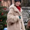 Lily Collins Emily In Paris S04 Emily Cooper Brown Shearling Jacket