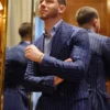 Nick Jonas 2024 Olympics Blue PinStripe Blazer