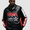 Olympic Games Paris 2024 Team USA Basketball Leather Jacket