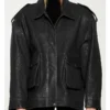 Opal Black Leather Jacket -  Recreation