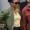 Taylour Paige Beverly Hills Cop Axel F Green Jacket