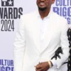 Usher BET Awards 2024 Shawl Lapel Collar Coat White