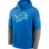 Detroit Lions 2024 Sideline Club Pullover Hoodie Blue