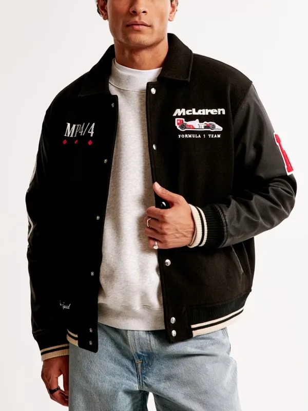 McLaren Black Varsity Bomber Jacket