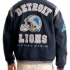 NFL 2024 Detroit Lions Varsity Bomber Jacket Blue