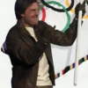 Paris Olympic 2024 Closing Ceremony Tom Cruise Jacket Brown