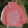 Pink Palm Puff Hawaii Hibiscus Dark Pink Hoodie