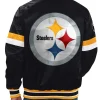 Pittsburgh Steelers Starter Satin Varsity Jacket Black