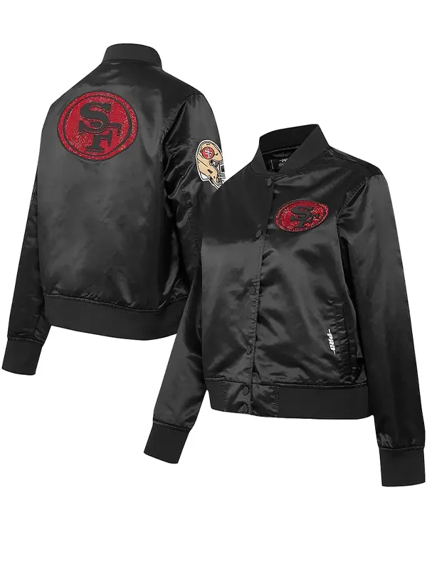 San Francisco 49ers Black Satin Jacket