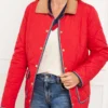 Womens Quited Barn Jacket Red