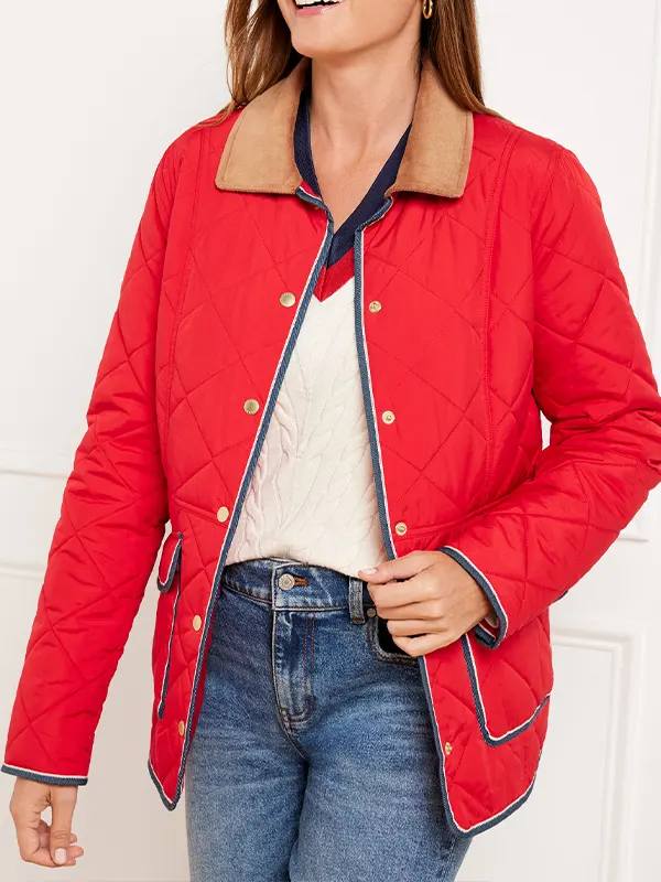 Womens Quited Barn Jacket Red