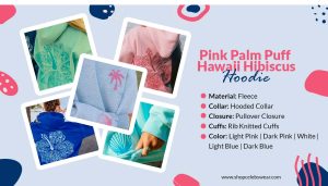 infograph banner PINK PALM PUFF HOODIE