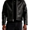 Abercrombie Cropped Leather Aviator Jacket