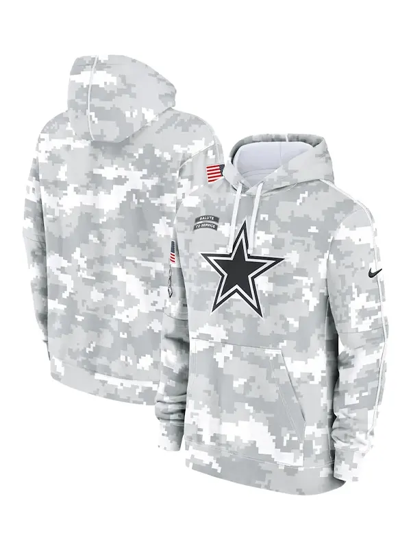 Arctic Camo Dallas Cowboys Salute to Service Club Hoodie