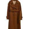 GANT Oversized Brown Wool Trench Coat