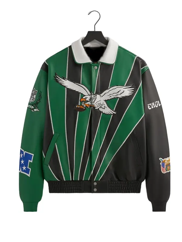 Kith x Jeff Hamilton Eagles Leather Varsity Jacket