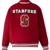 Ovo Red Wool Stanford Campus Varsity Jacket