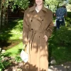 Selena Gomez Telluride Nicola Padded Oversized Trench Coat Camel