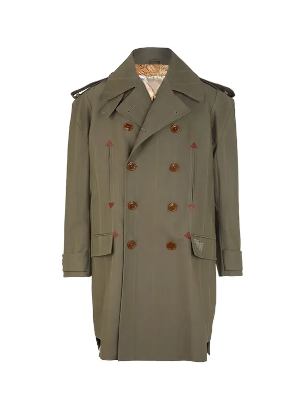 Taylor Swift Dinner Night Green Stripped Trench Coat