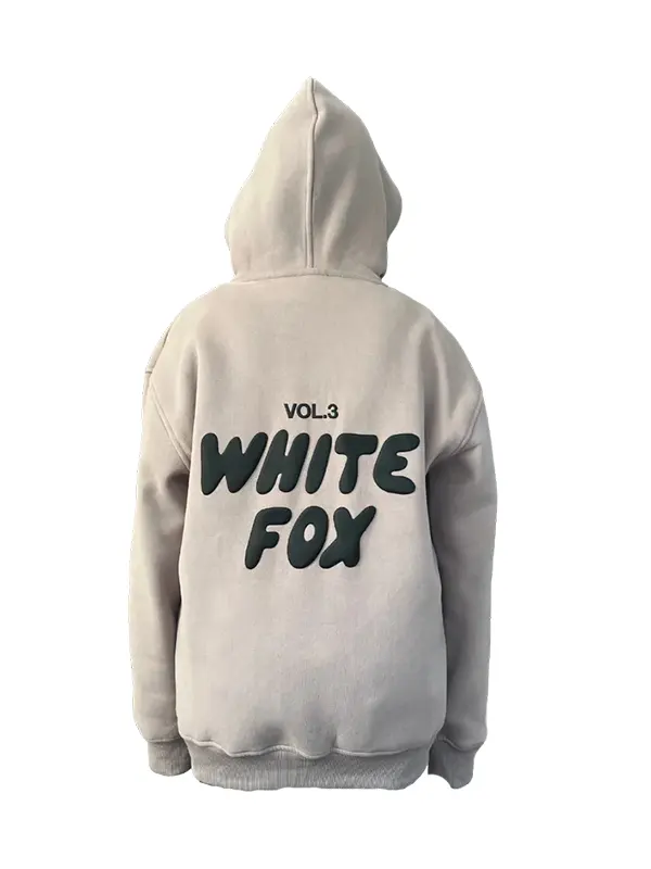 White Fox Offstage Oversized Pullover Grey Hoodie