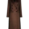 Alexander McQueen Double-Breasted Chocolate Brown Long Coat