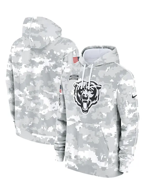 Arctic Camo Chicago Bears Salute to Service Club Hoodie