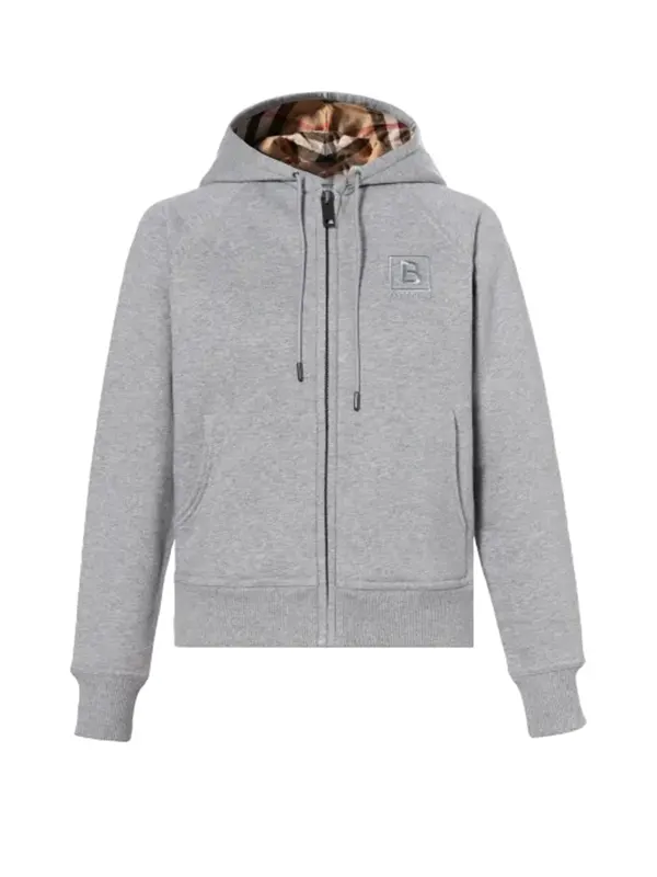 Burberry Letter Graphic Zip-Up Hoodie