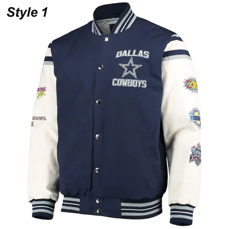 Dallas Cowboys Super Bowl 5x Champions Varsity Jacket