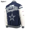 Dallas Cowboys Super Bowl 5x Champions Varsity Jacket Blue