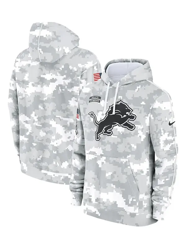 Detroit Lions Arctic Camo Salute to Service Hoodie