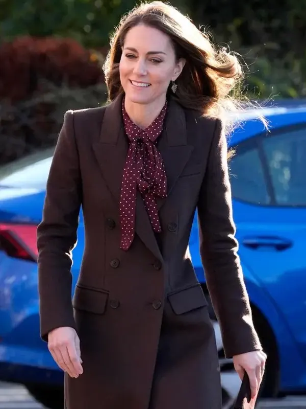 Kate Middleton Princess Of Wales Double-Breasted Long Coat