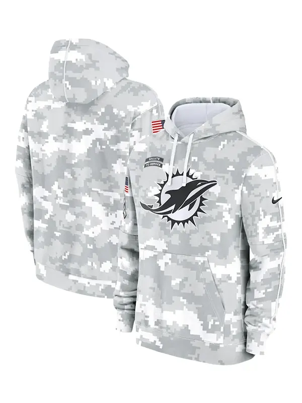 Miami Dolphins Arctic Camo Salute to Service Hoodie