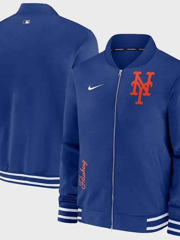 New York Mets Dugout blue bomber jacket