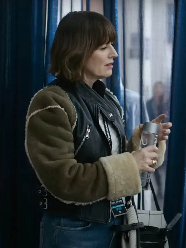 Rosemarie DeWitt Smile 2 Black And Brown Leather Jacket