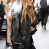 Rosie Huntington-Whiteley Leather Aviator Jacket