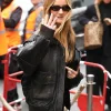 Rosie Huntington-Whiteley Leather Shearling Aviator Jacket