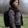 Sofia Pernas Tv Series Tracker 2024 Billie Matalon Brown Shearling Leather Jacket