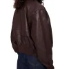 Unisex Maroon Leather Jacket