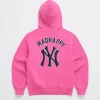 Yankees Embroidered Fleece Hoodie Pink