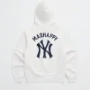 Yankees Embroidered Fleece Hoodie White